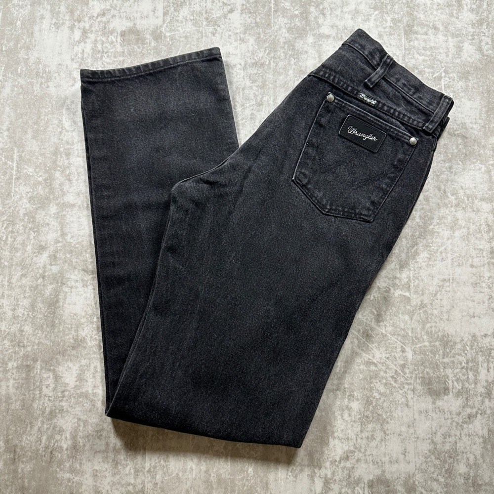 Wrangler Jeans Men 33x34 Black Silver Edition Straight Leg Denim